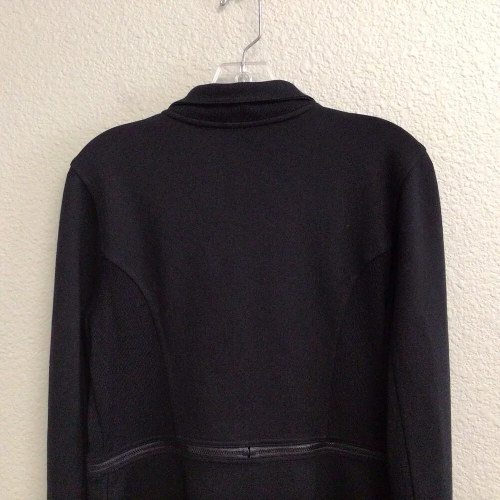 Cabi Relax Convertible Stretch Ponte Knit Long Black Zip Jacket 5655 Sz Medium - Picture 9 of 14
